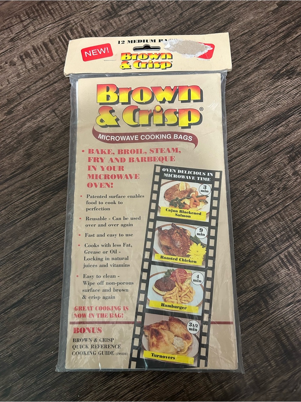 NEW Brown & Crisp Microwave Cooking Bags 12 Medium Bags As Seen On TV